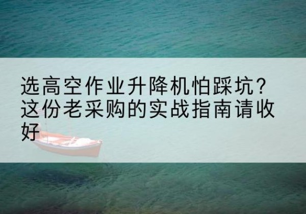 甘洛高空作业升降机厂家推荐-选高空作业升降机怕踩坑？这份老采购的实战指南请收好